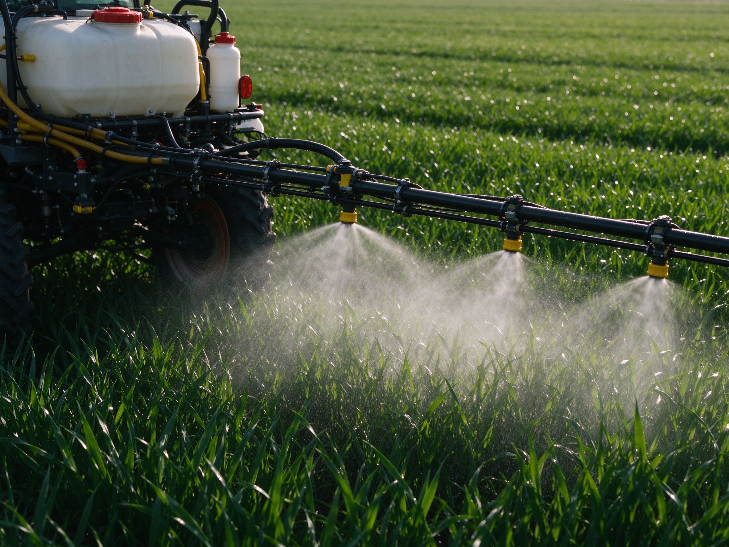 Spray equipment applying crop protection